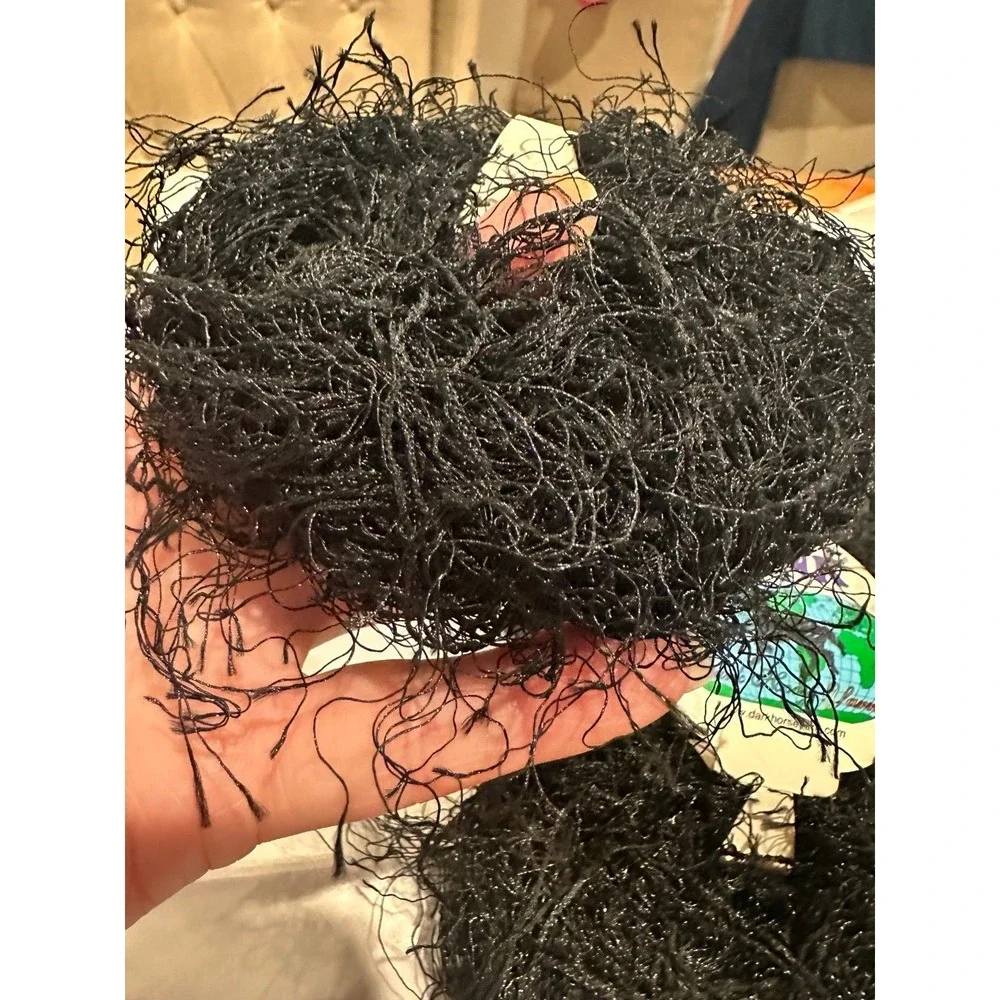 WINK Black Yarn Skeins - Dark Horse Yarn Eyelash